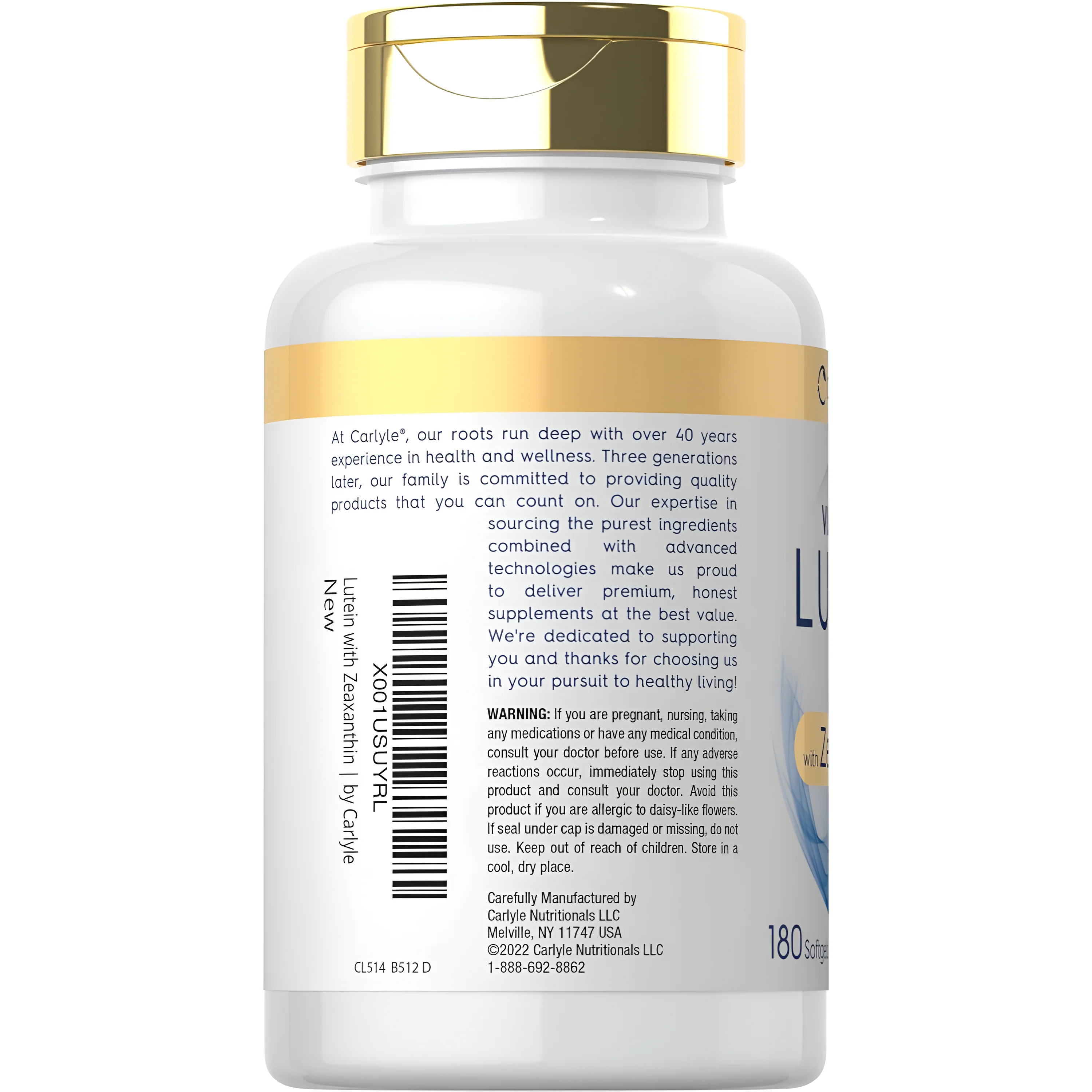 Carlyle Luteína y zeaxantina 40 mg | 180 cápsulas blandas | Vitaminas para la salud ocular | Suplemento sin OMG y sin gluten - Image 3