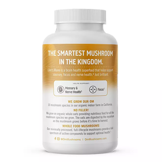 Om Lions Mane Mushroom  Capsules 2,000mg  195 cápsulas - Image 7